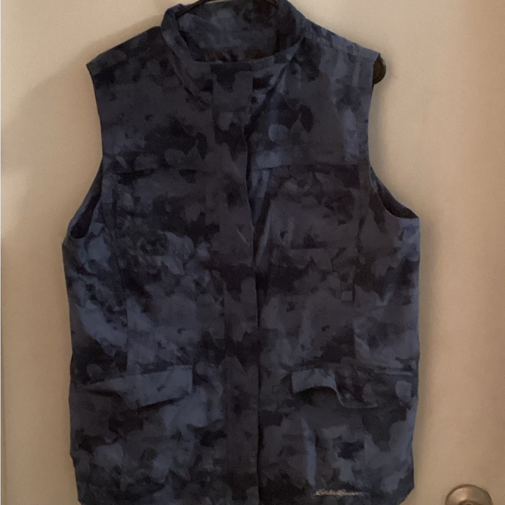 Eddie Bauer Blue Camouflage Jacket Vest Size XL - Picture 7 of 8